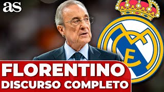 DISCURSO HISTÓRICO FLORENTINO PÉREZ completo hoy: ¡MÁS DURO QUE NUNCA! BALÓN ORO, SUPERLIGA...