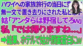 【スカッとする話】ハワイへの家族旅行の当日に空港で無一文で置き去りにされた私と息子。姑「アンタらは野宿してろw」私「では帰りますね   」→結果、ホテルで姑が顔面蒼白に