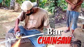 🔴Pembuatan Bilah Panjang 80 Cm dari Bar Chainsaw || Making 80 cm long blades from the Chainsaw bar