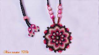 Macrame mandala flower - Tutoriel pendentif mandala DIY en micro macramé