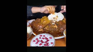 chicken leg curry with biryani #mukbang #extremebigbites #eatingshow #bigbites #eating #food #rufyea