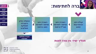 וובינר הדרכה ליזמי תנופה – נהלי עבודה שוטפים ברשות החדשנות