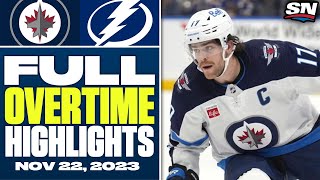 Winnipeg Jets at Tampa Bay Lightning | FULL Overtime Highlights - November 22, 2023