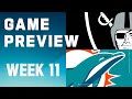 Las Vegas Raiders vs. Miami Dolphins | 2023 Week 11 Game Preview