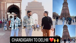 CHANDIGARH TO DELHII ❤️ !! EXPLORE QUTUB MINAR !! JAMIA MASJID !! INDIA GATE !! ❤️ PART 2