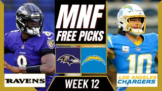 Monday Night Football Picks (NFL Week 12) RAVENS vs CHARGERS | MNF Parlay Picks