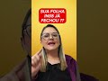 🔴 sua folha inss jÁ fechou anieli explica shorts