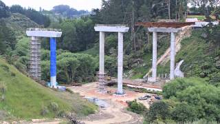 Karapiro Gully Viaduct construction timelapse October 2014 onwards