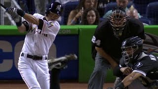 CWS@MIA: Ichiro lines a pinch-hit double in the 7th