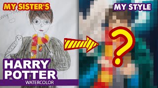 Drawing Harry Potter From My Sister's | Huta Chan | Semi Realistic