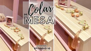 DIY: COLAR DECORATIVO DE MESA  FLORAL REVESTIDO COM TECIDO+BÔNUS