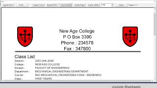 Print Student Class Lists