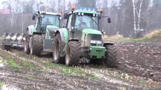 Fendt 927 and John Deer 6830- Plowing