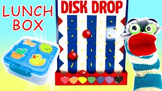 Fizzy and Phoebe Play The Disk Drop Game To DIY A Lunchbox Fun Games For Kids