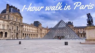🇫🇷  Louvre _ Opéra _ Palais-Royal  [Sounds of the City] Exploring Paris _ 1 h walk _ 4K