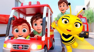 Here Comes The Fire Truck + Finger Family + Nursery Rhymes & Kids Songs | Maya The Bee