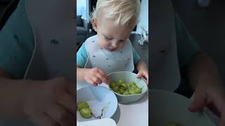 #cute kids eating grapes and strawberries #baby