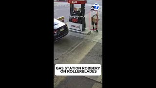 Rollerblading suspect robs gas station