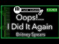 Oops!...I Did It Again (HIGHER +3) - Britney Spears - Piano Karaoke Instrumental