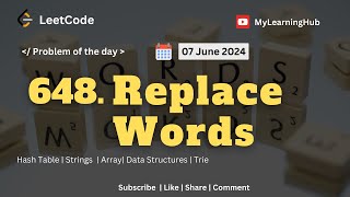 648. Replace Words using Java | Leetcode | 07 June 2024 | Trie | Arrays | Strings | Data Structures