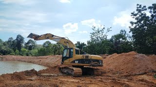 เจ้ายักษ์เหลือง Cat บุ้งกี๋ใหญ่ 7 ฟัน 320c ขุดหนอง วันที่ 2 Excavator