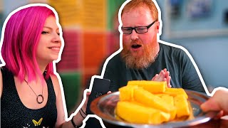 GRINGO PROVANDO SARAPATEL, POLENTA FRITA E CHUCHU | #RossNoBrasil