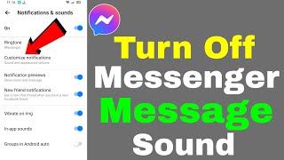 how to turn off messenger message sound | messenger notification sound | #messenger #settings