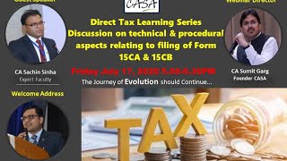 Webinar of filing of Form 15CA \u0026 15CB