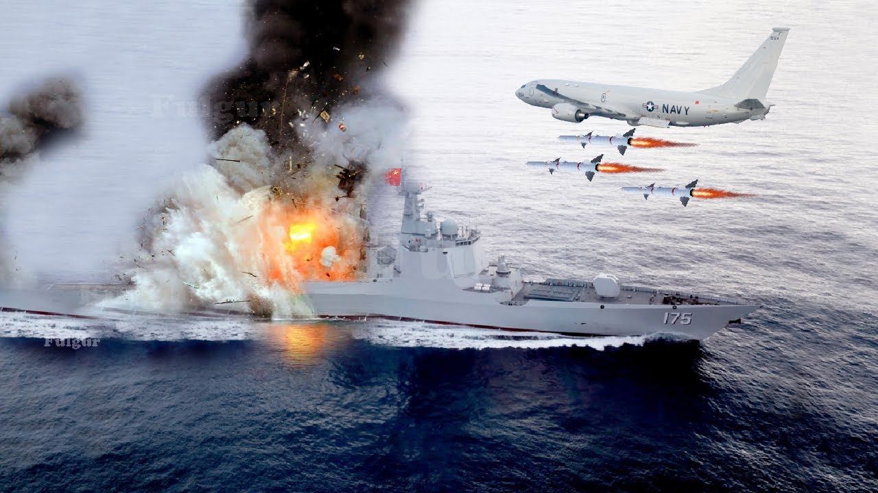 War Began! US Navy Plane Blow Up China Warship Near Taiwan Strait In ...