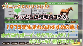 ウイニングポスト９・２０２２【ちょっとした攻略のコツ⑥】１９７５年生まれのおすすめの馬たちを紹介したいと思います。