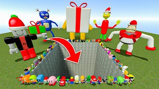 MEGA PIT! MEGA PUNCH CHRISTMAS NEXTBOTS 3D SANIC CLONES MEMES SPARTAN KICKING in garry's mod!