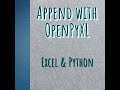 OpenPyXL - Appending Table Values to Excel