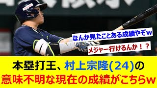 本塁打王、村上宗隆(24)の意味不明な現在の成績がこちらwww【ネット反応集】