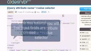 JQUERY Tutorial : jQuery attribute name^=value selector