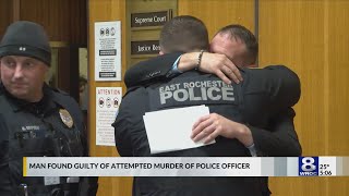 Man found guilty of attempting to kill East Rochester Officer sentenced, emotional day in court