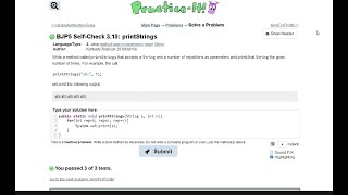 Java Practice It || 3.10 printStrings || method basics