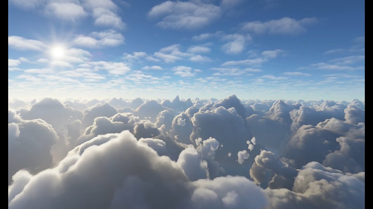 Flying Above The Clouds 1 Hour No Looping Or Cuts No Sound Youtube