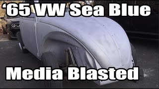 Classic VW BuGs 1965 Sea Blue Beetle Media Blast Restoration Build Project