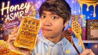 Eating Honey Comb and Honey Spoon 🍯 ASMR Satisfying Eating Sounds