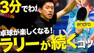 【3分でわかる｜初心者編】卓球が楽しくなる！ラリーを続けるコツ【勝てる卓球#95】