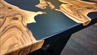 10000$ How to make a table.Walnut and epoxy resin table WOODWORKING