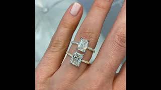 Radiant VS Hybrid Step Cut Engagement Rings: 1.7 ct Centers