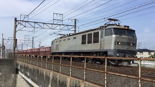 【貨物列車】西岐阜駅　5780レ（石灰石）EF510-510    銀釜＋赤ホキ　通過シーン！（2023.7.14）