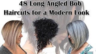 Effortlessly Modern: Long Angled Bob Haircut Inspiration