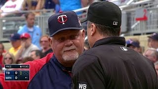 TB@MIN: Gardenhire argues call, stays in the game