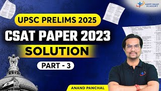 UPSC Prelims CSAT 2023 Solution l Part-3 l Previous Year Solved Paper  | Anand Panchal Sir