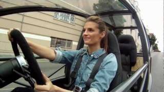 Stana Katic takes a drive in Arcimoto's Generation 5 prototype