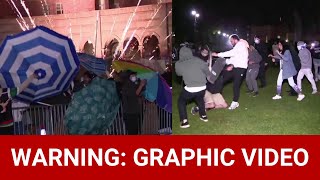 Fight breaks out at UCLA; Fireworks thrown at pro-Palestine tents