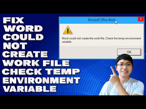 How To Fix Word Could Not Create The Work File  Check the Temp Environment Variable [Solution]