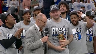 Luka Doncic wins the 2024 Magic Johnson Western Conference Finals MVP award 🏆 | NBA on ESPN